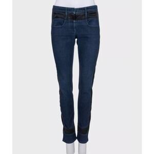 Chanel Dark Blue  Accent Panels Skinny Jeans Sz.38